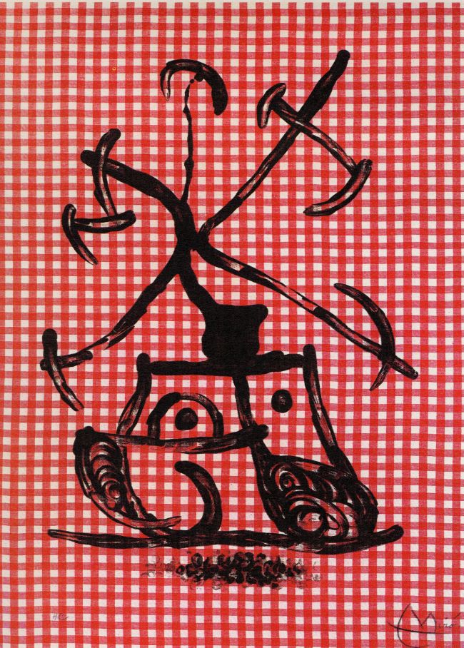 estampe La dame aux damiers Joan Miró