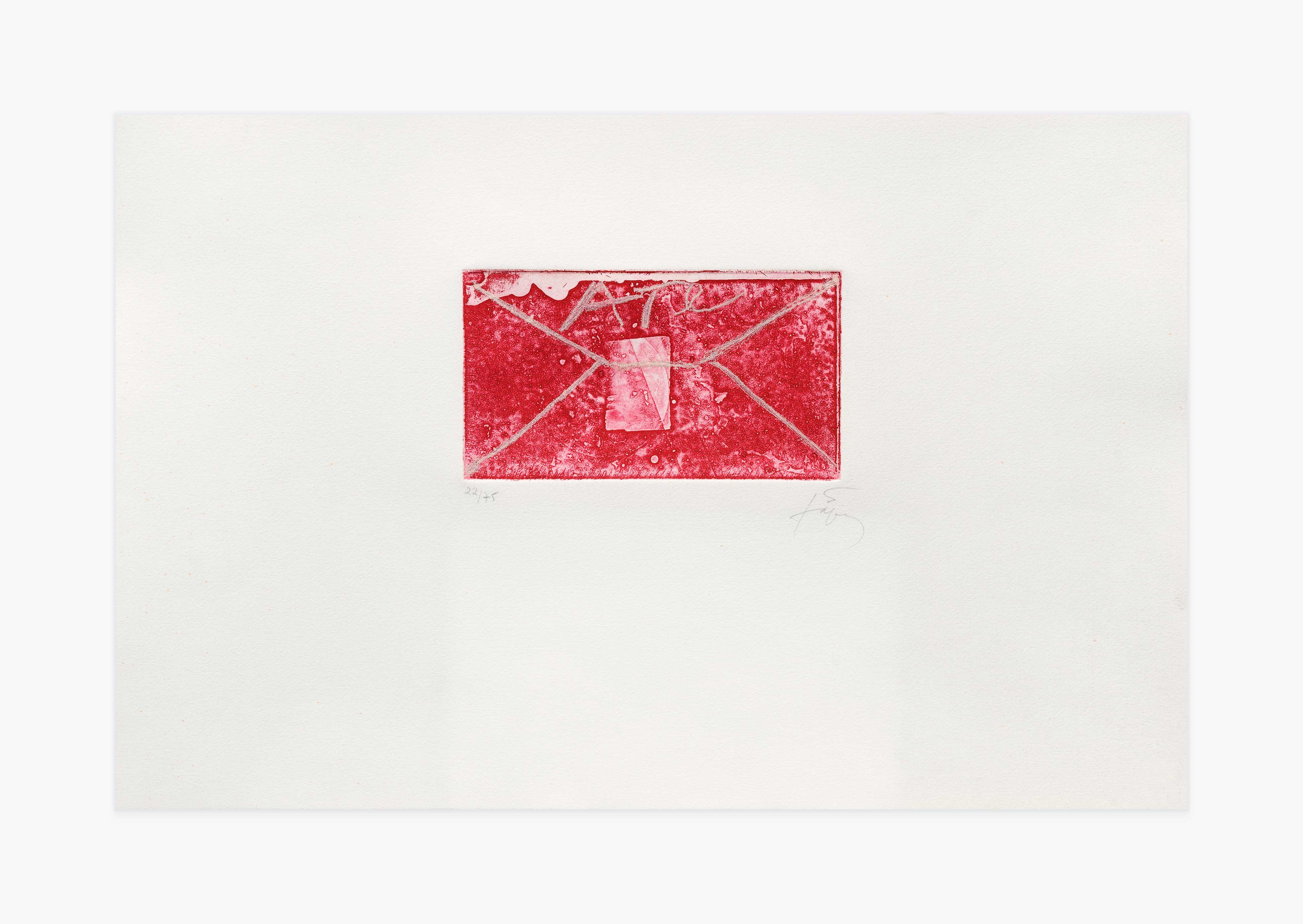 estampe Enveloppe rouge Antoni Tàpies