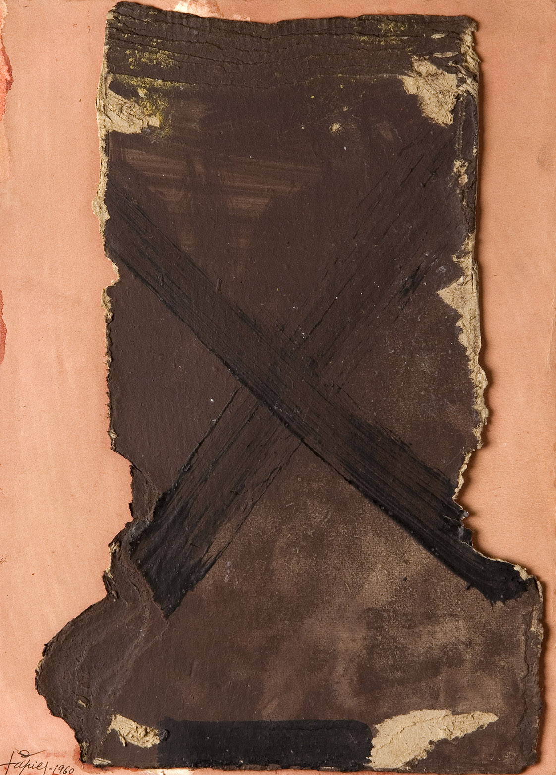 oeuvres Composition sur fond rouge Antoni Tàpies