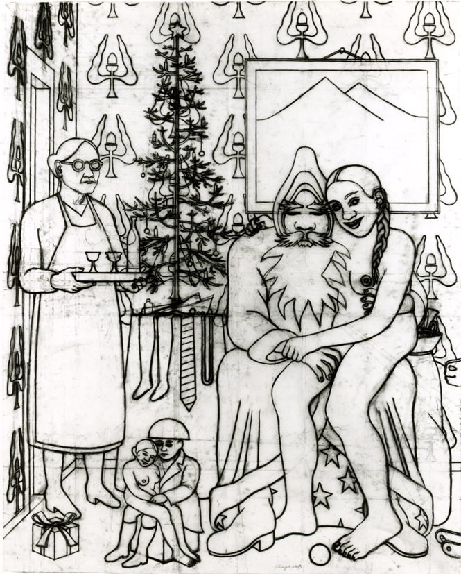 oeuvres Noël à la maison, dessin Konrad Klapheck