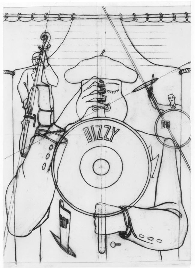 oeuvres Jazzclub, 52nd Street, dessin Konrad Klapheck