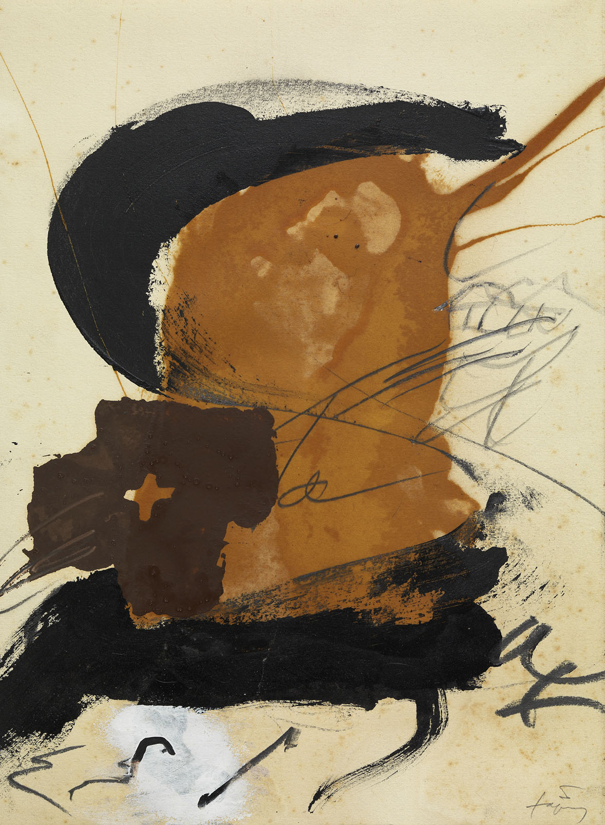 oeuvres Taca marro amb creu Antoni Tàpies