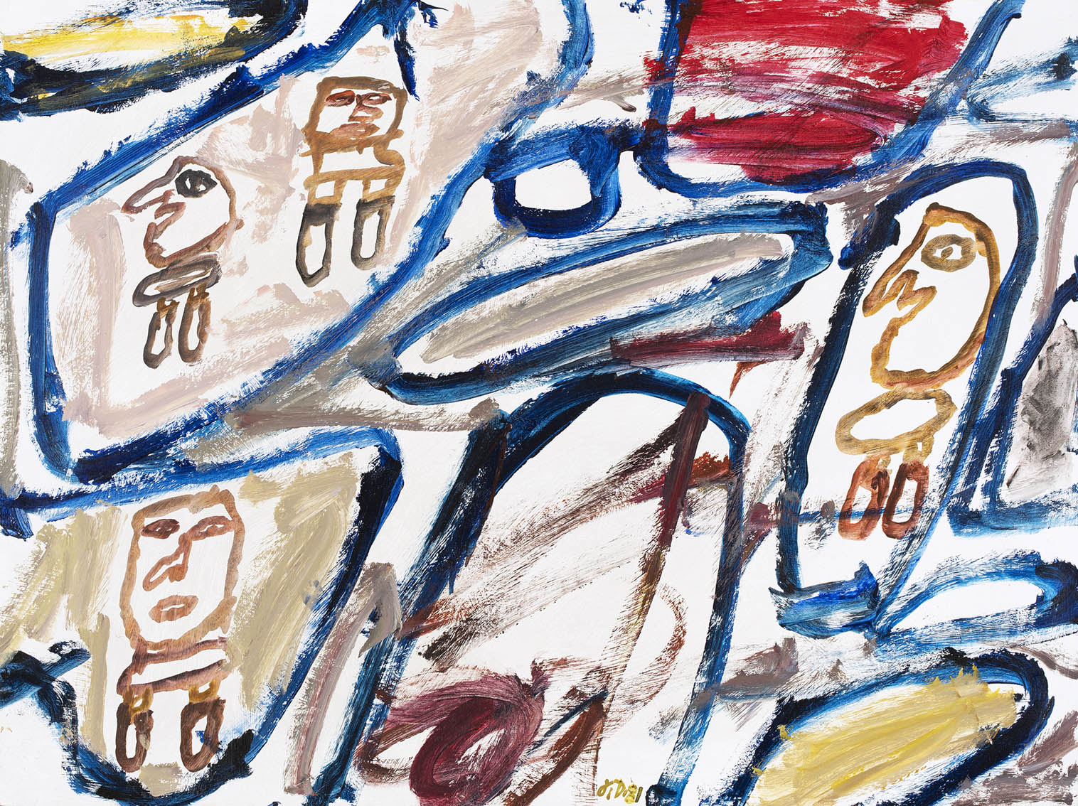 oeuvres Site avec 4 personnages Jean Dubuffet