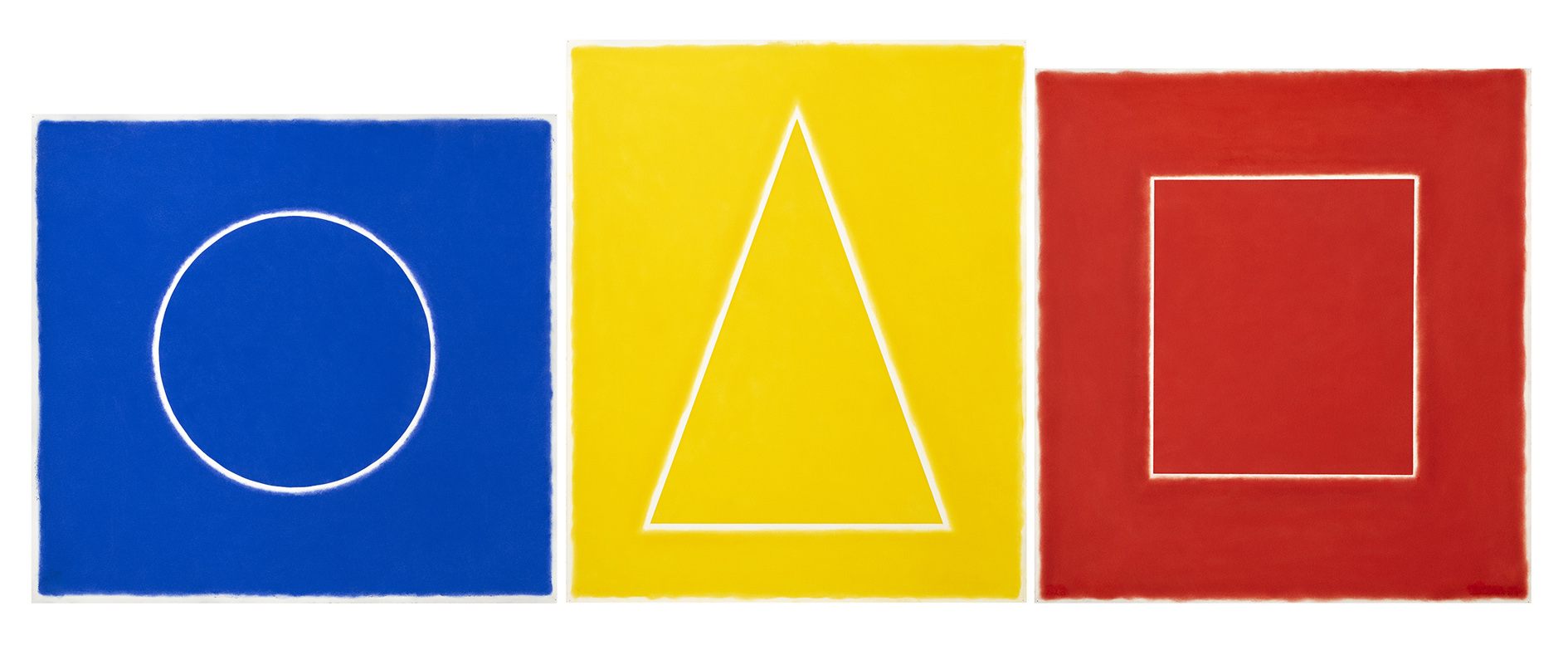 oeuvres Blue Circle, Yellow Triangle, Red Square David Nash